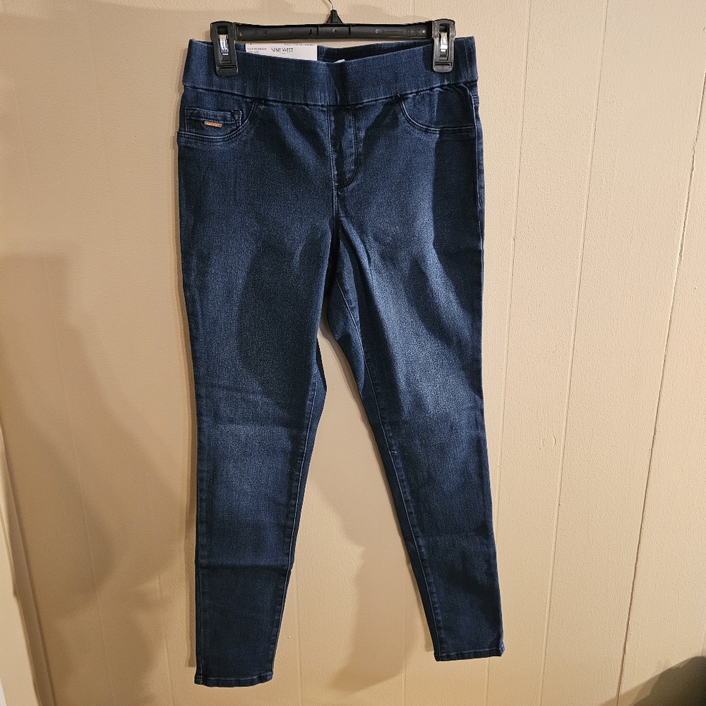 Nine West Nedda Dark Blue Wash Heidi Pull On Jeans